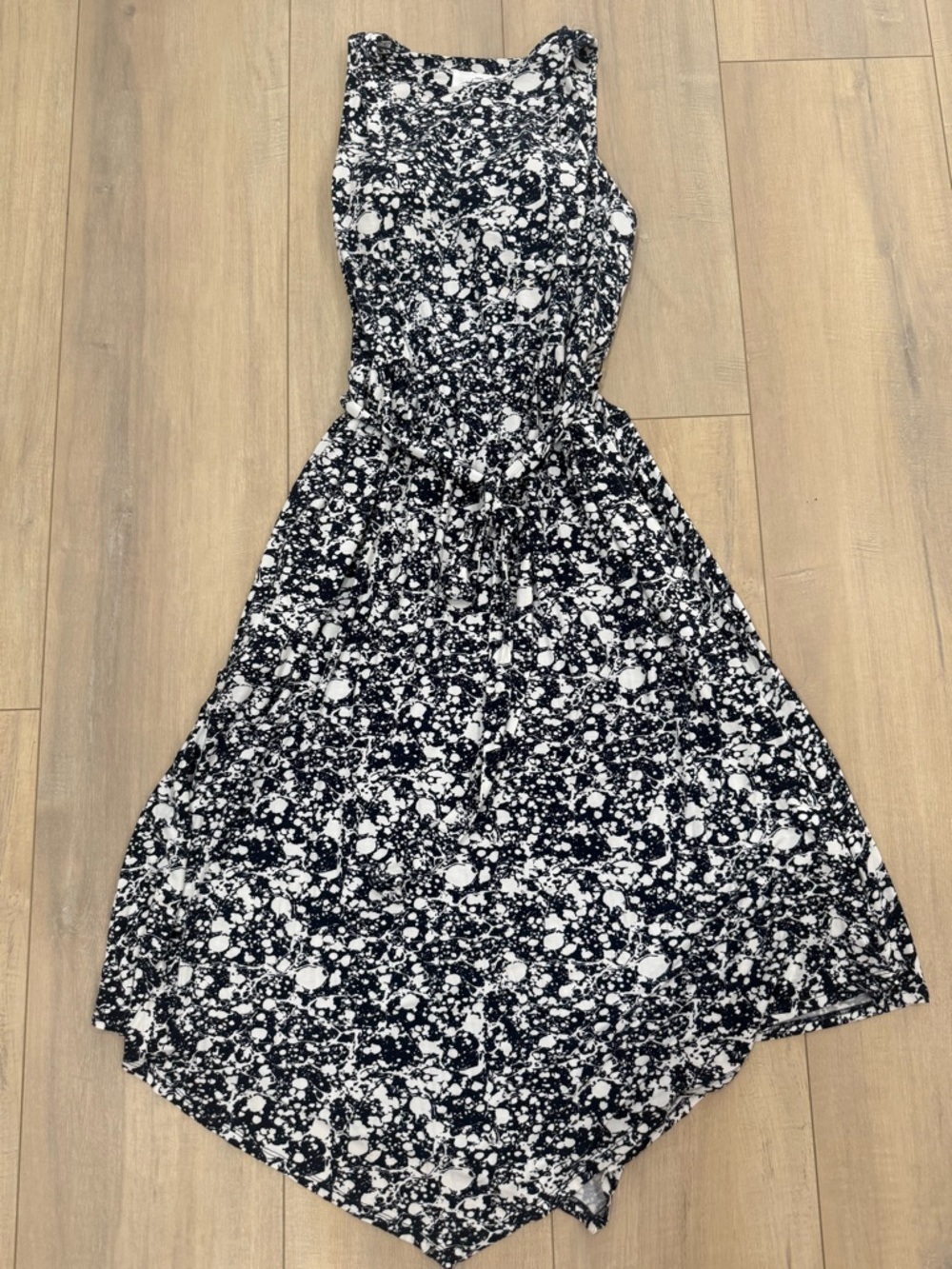 Soma Weekend Navy & White Printed Sleeveless Midi Dress